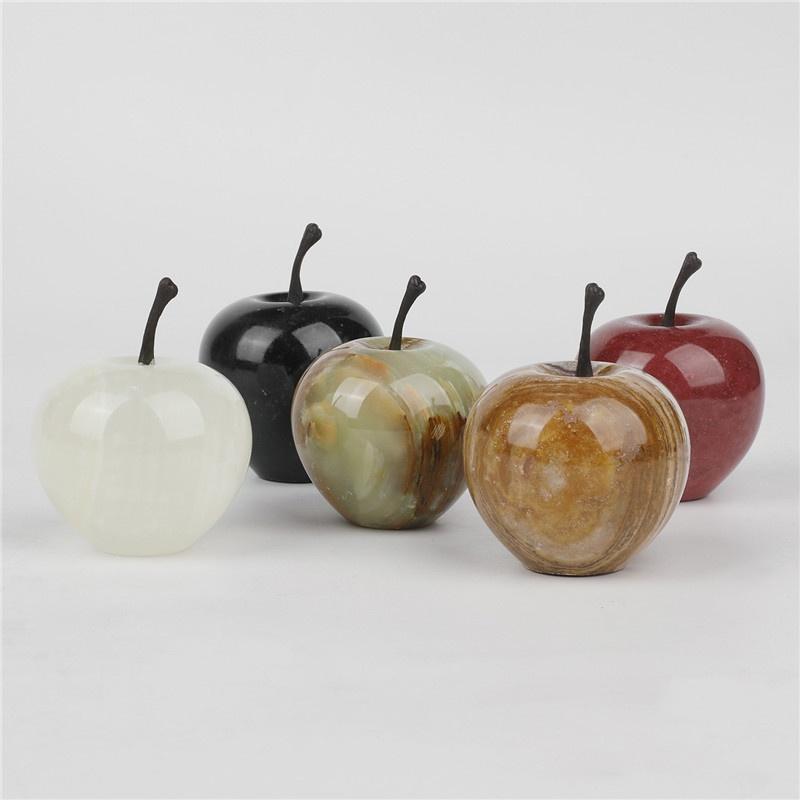 Hot Sale Luxury Ornament Christmas Theme Decoration Gemstone 7cm Christmas Apple for Children Gift