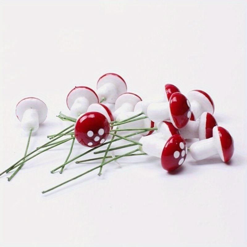 10/50/100pcs Artificial Mini Mushroom Miniatures Fairy Garden Moss Terrarium Resin Crafts Decorations Stakes Craft
