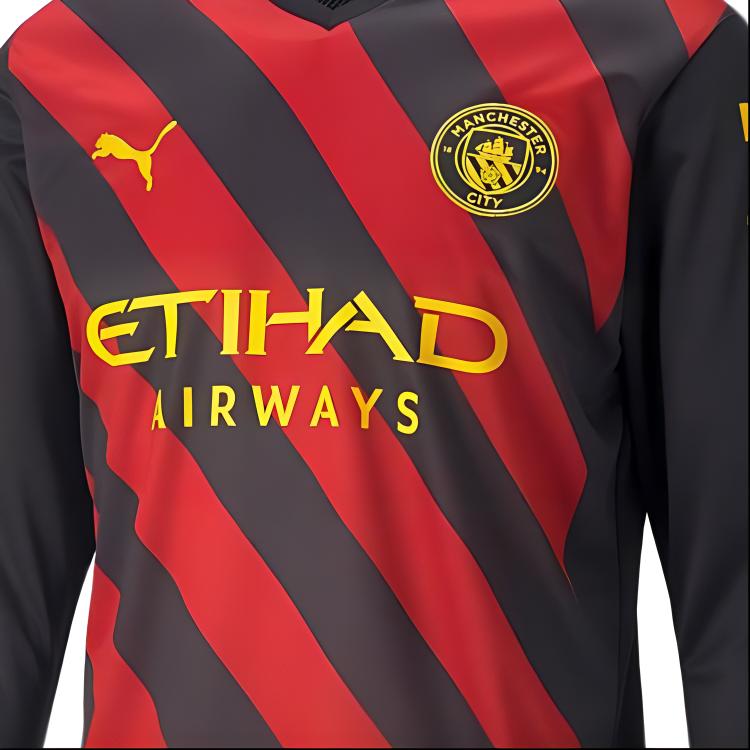 Puma Manchester City 22/23 Replica LS Away Shirt Soccer Jersey Men's PUMA Black 765723-02