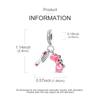 Authentic Original Charm Bead Components Copper Metal Pink Bow Hair Clip Comb Bead Components Compatible With Charm Bead Components Plata Bracelets