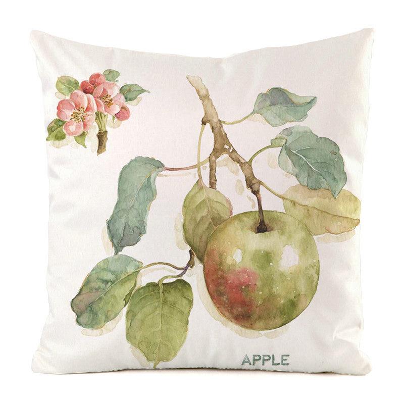 Fruit And Vegetable Hand-Painted Series Digital Printing Short Plush Pillow Covers For Car Sofa Office Cushion Cover Home Goods