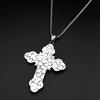 12 Apostles Jesus Crucifix Cross Christian Pendant Necklace for Women Men Stainless Steel Vintage 316L Amulet Chain Jewelry