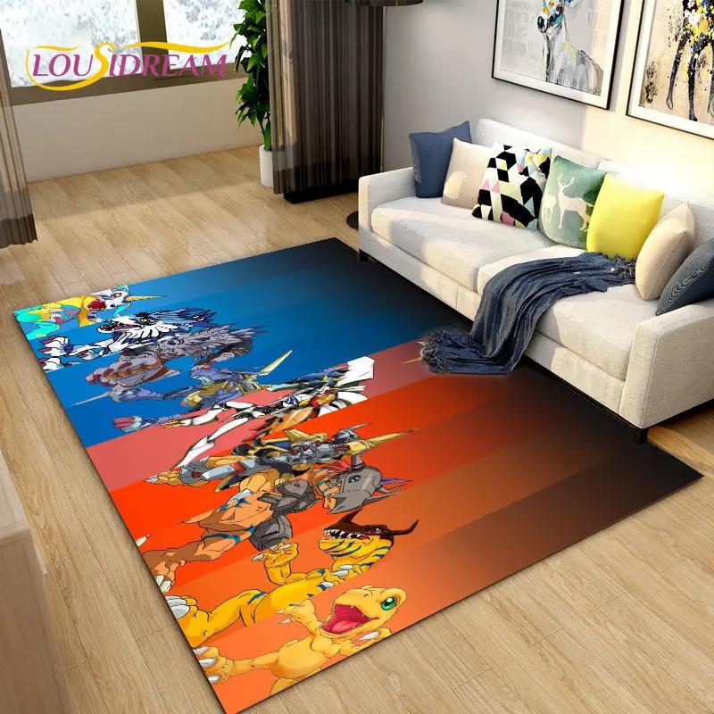 Digimon Adventure Cartoon Area Rug Large,Carpet Rug for Living Room Bedroom Sofa Doormat Decoration, Non-slip Floor Mat Cover 3D