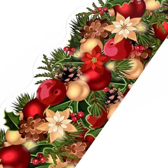 Weihnachts-Pinnwand-Bordüre Aufkleber Weihnachtsblumen-Zierbordüre Selbstklebende Etikettenaufkleber