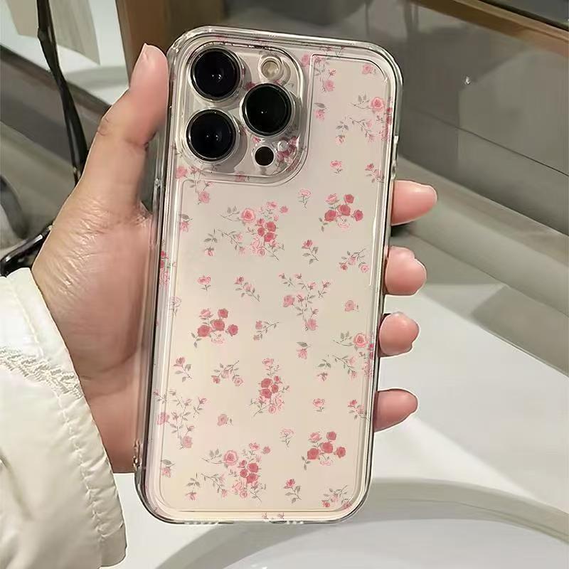 French Romantic Small Floral Application for Iphone17promax Mobile Phone Case Apple 15/14pro Japan and Korea 13/16E