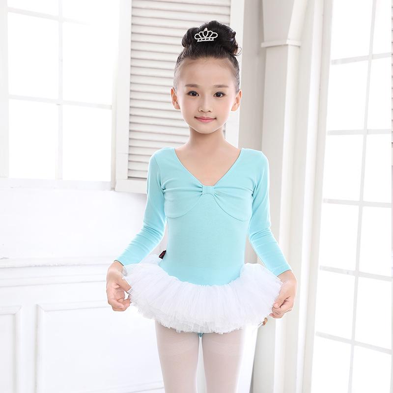 Dziewczęca wiosenna sukienka tutu do tańca - Kostium baletowy z długim rękawem dla maluchów