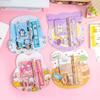 6Pcs/Set Kids Cartoon Stationery Set with 2 Pencils Eraser Sharpener Ruler Notebook Students School Supplies Classroom Prizes Children's Day Gifts