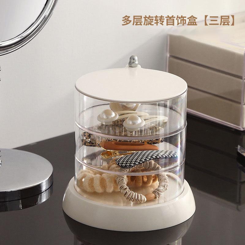 

Transparent rotating jewelry organizer with multiple layers, large-sized cushion puff and beauty sponge storage rack, rotatable S
