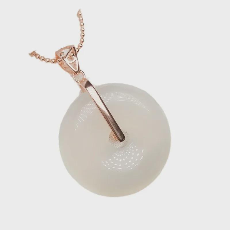 Adjustable S925 Silver-Plated Pendant Buckle with 18K Gold Jade Clip