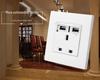 86 Type British Standard 13A Wall Socket with Dual USB Charging Ports