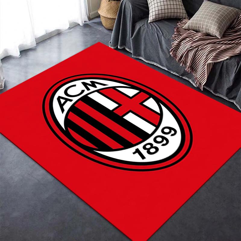 Tappeto AC Milan per Soggiorno Camera da Letto Casa Decorazione Divano, Tappetino Antiscivolo per Giochi Bambini