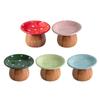 Ceramic Mushroom Jewelry Tray with Raised Ring Holder Dish, Tabletop Catchall Tray for Vanity and Bedside Table