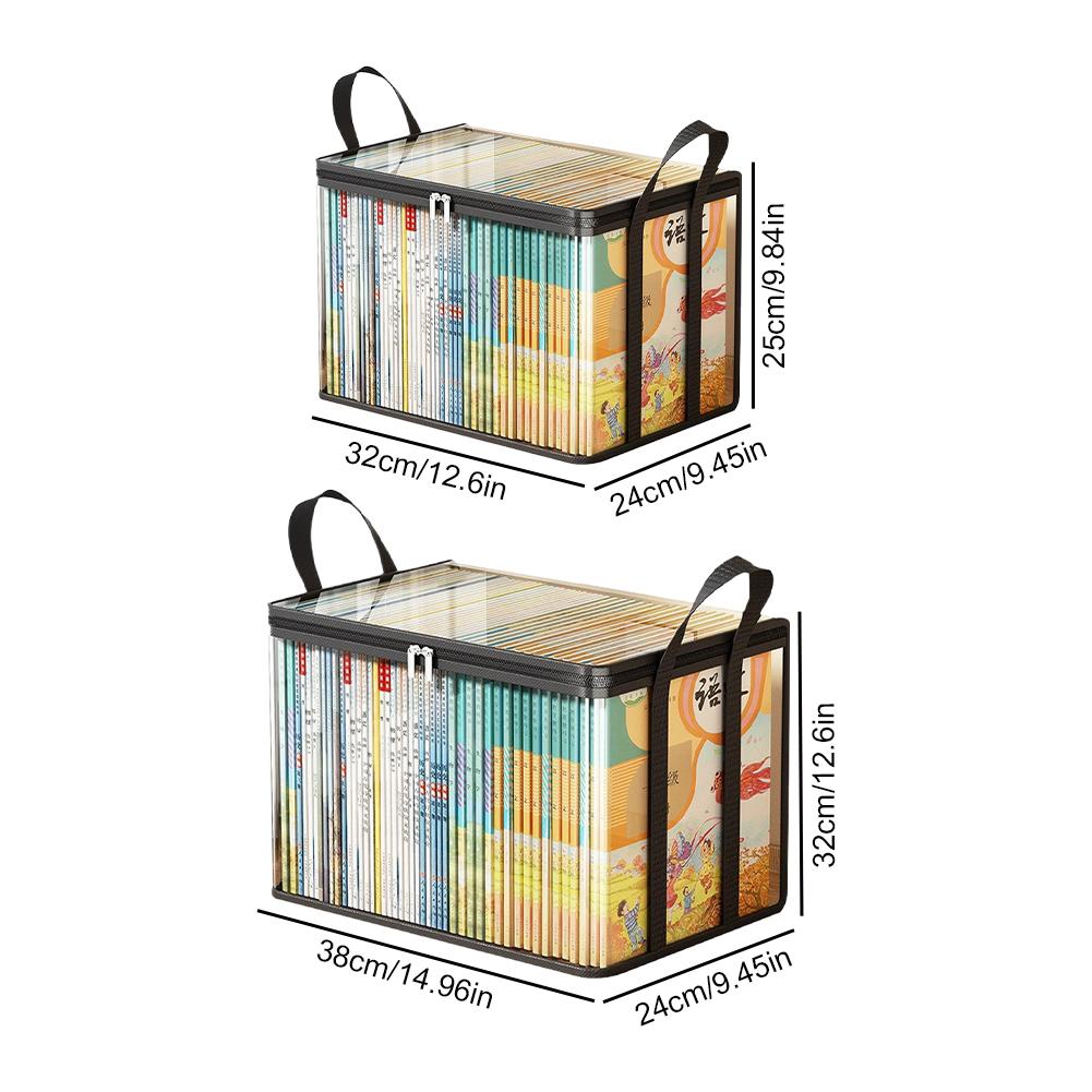 Foldable Waterproof Book Storage Box Large Capacity PVC Organizer For Students Home School Dormitory Portable Book Bag