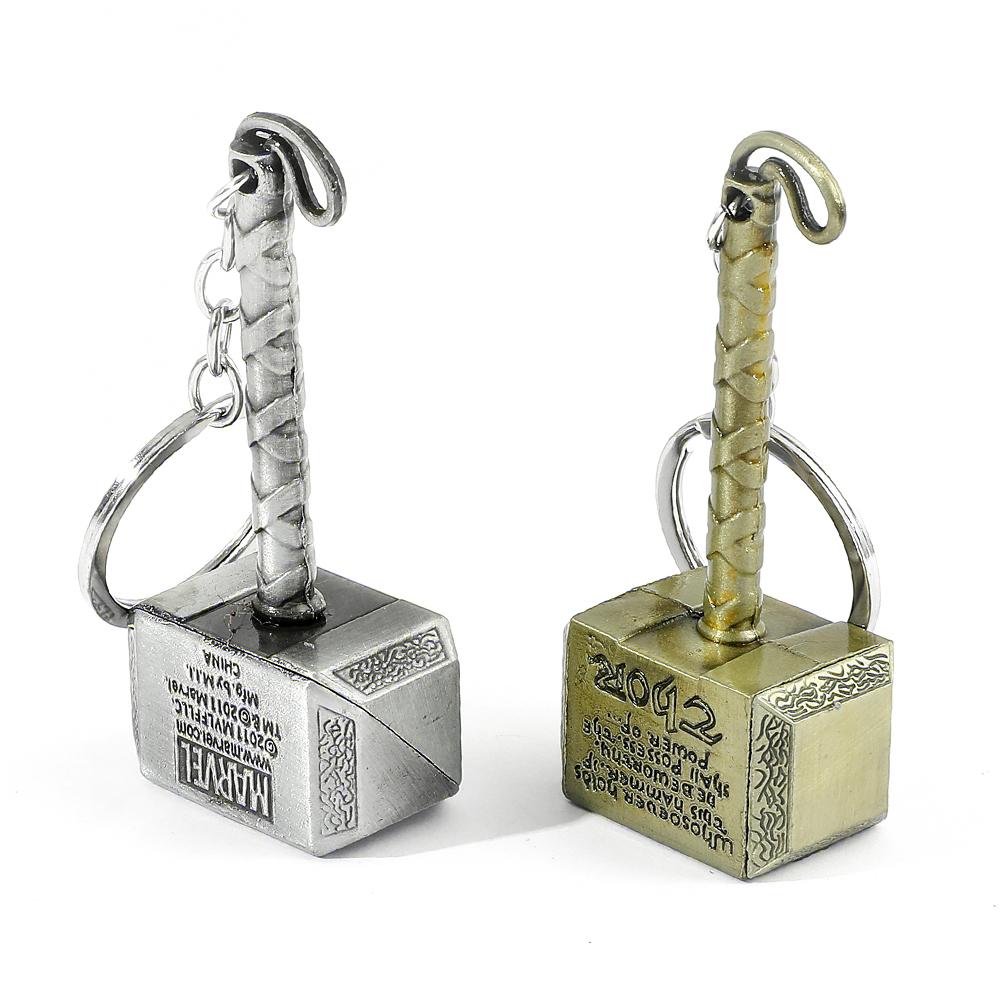 Superhero Metal Keychain Bag Avengers Pendant Thor Hammer Deadpool Spiderman Iron Man Captain America Keyrings for Carry Mini Lightweight Portable