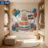 Colorful Balloon Party Backdrop 1pc - Polyester Party Decor