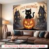 Party Backdrop Halloween Black Flat Spooky Pumpkin Jack Lantern Haunted Houses Event Photo Background Party Decor