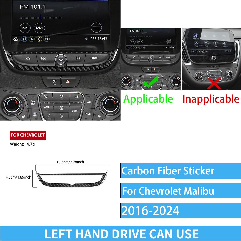 Carbon Fiber Car Accessories Gear Shift Dashboard Air Vent Interior Cover Trim Modified Sticker For Chevrolet Malibu 2016-2024