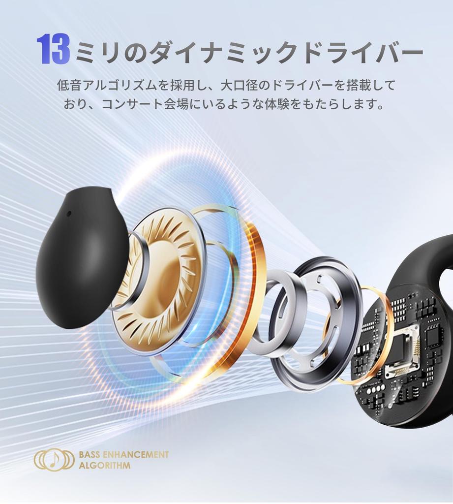 King Lucky Wireless Bluetooth Ear Cuff Earphones Design No Ear Blockage IPX4 Waterproof Microphone Fast Charging Sound Leakage Prevention Air