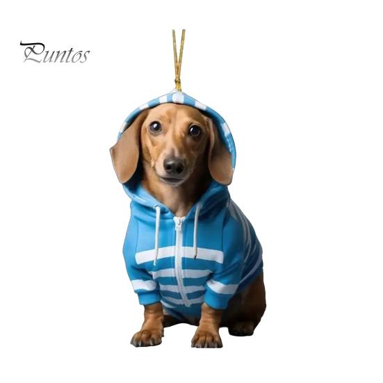 Acrylic Dog Car Pendant Ornament Cute Christmas Car Charm Festive Hanging Ornament for Trees Windows Doors