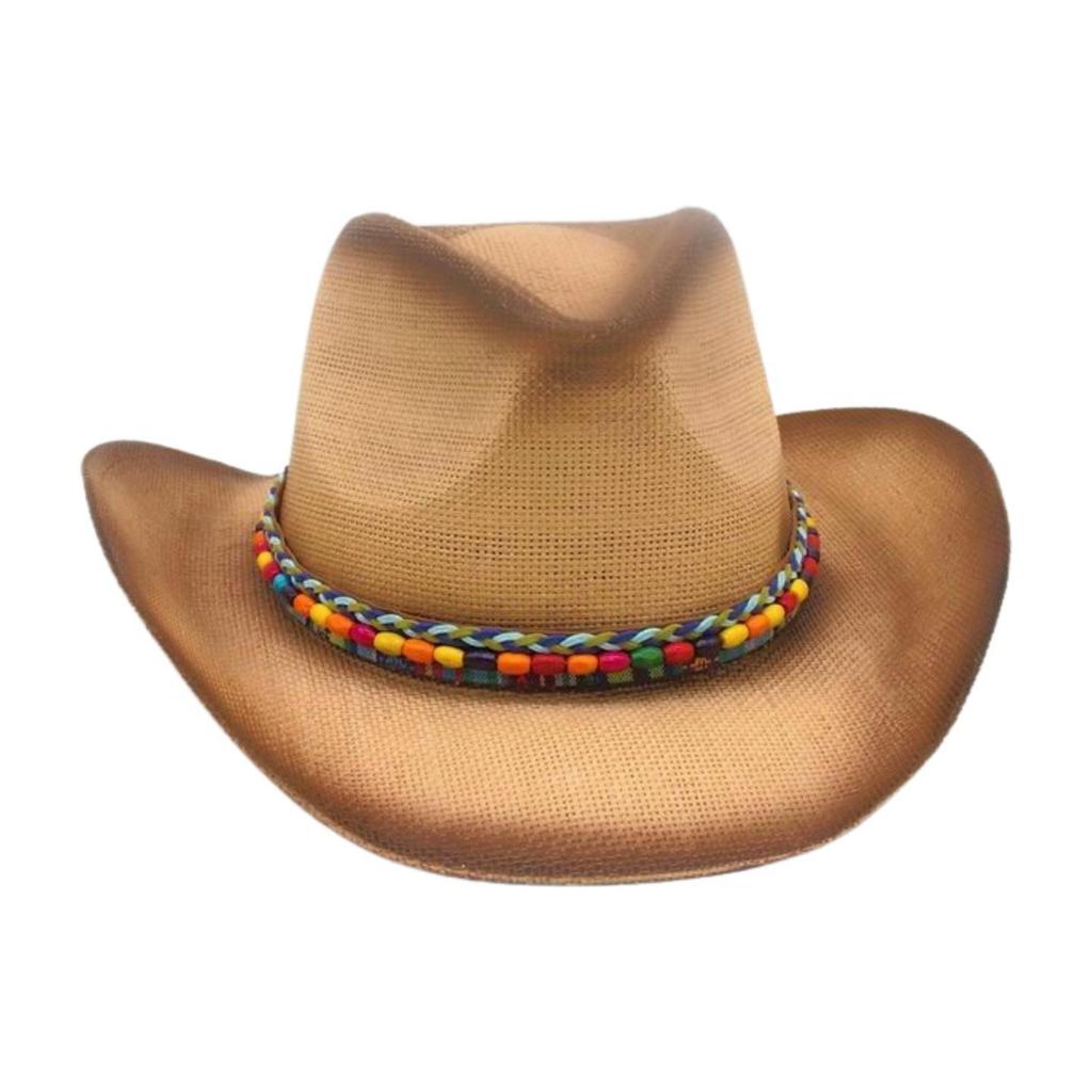 Ethnischer Stil Western Cowboyhut Hochwertiger Lässiger Hut Performance-Hut Sommer Strohhut