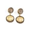 SHIXIN Vintage Inlaid Rhinestone Oval Drop Earrings for Women Luxury Geometric Round Pendant Earrings Party Fashion Jewelry Gift