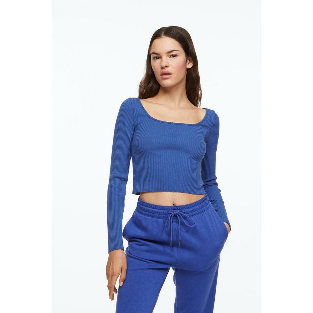 

H&M Ribbed Top Blue 1124991004