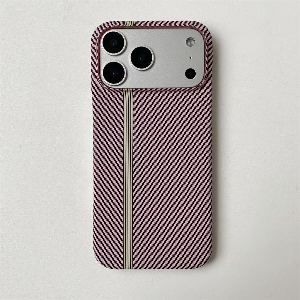 Business Kevlar Stripe Phone Case for iPhone 17 16 15 14 13 12 11 Air Pro Max X XS XR XSMax 7 8 Plus Glossy Film Hard PC Cover