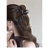Simple Coffee Color Large Hair Claw Durable Shark Clip Elegant Back Head Updo Hair Clip Women Summer Daily Hair Accessories
