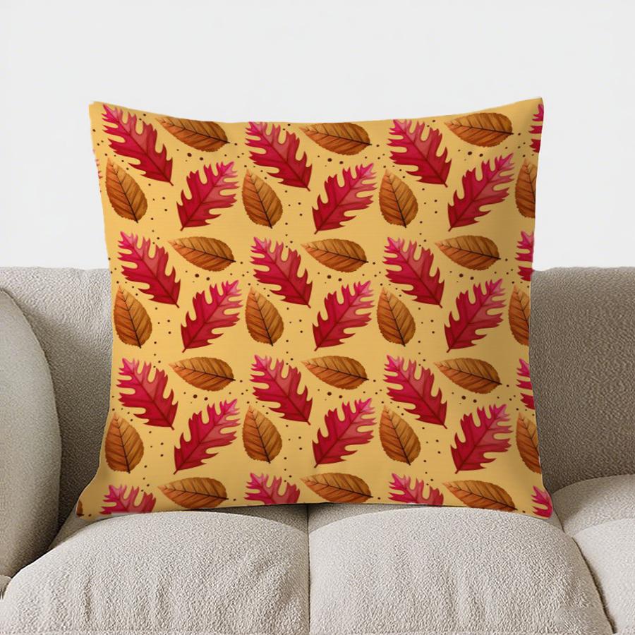 Home Decor Autumn-Themed Bow & Pumpkin Patterned Pillow Pattern Cushion Cover Suitable For Sofa Bedroom Car Pillow Cover