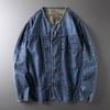 Collarless Denim Coat Men's Spring and Autumn Japan Fashion Retro Fashion Brand Patchwork Top Export Overplus Order Men's Clothing Jacket