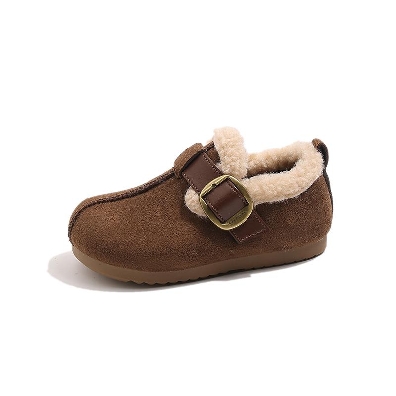 

Children Flats Shoes Winter Warm Plush Cotton Snow Boots Soft Sole Anti-Slippery Footwear Girl First Walker Casual Shoes 36