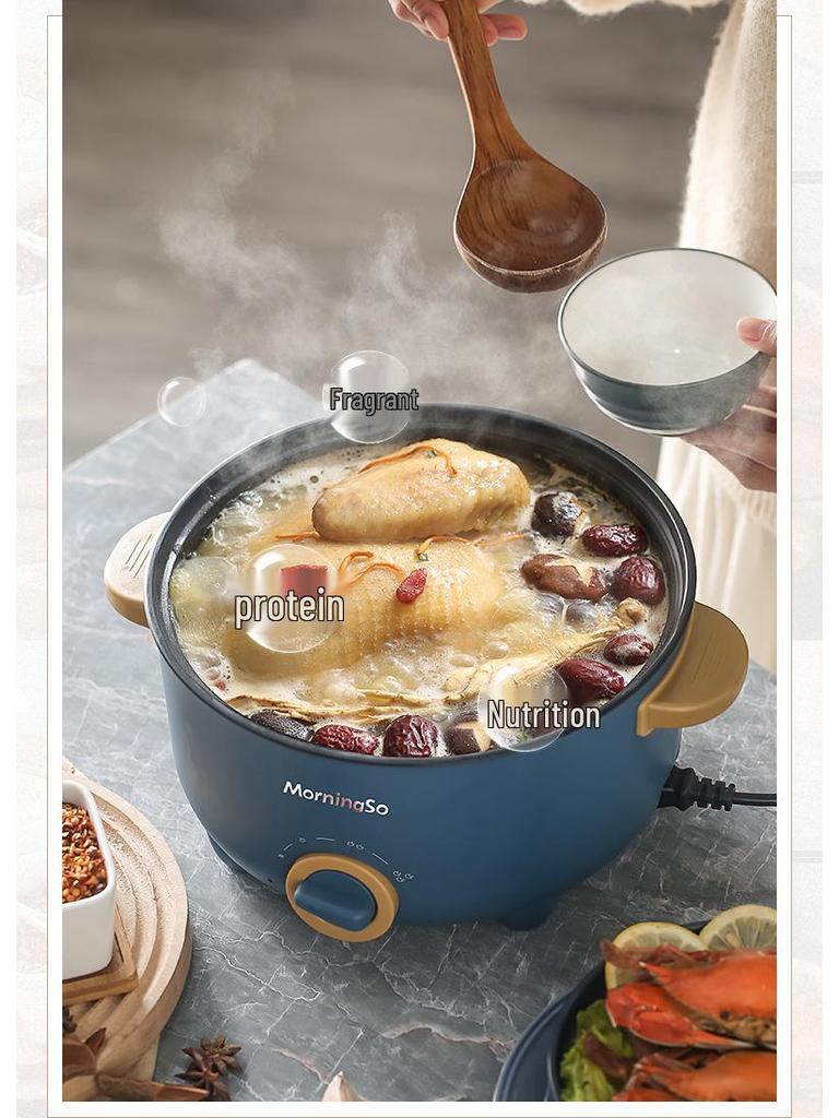 Oală electrică multifuncțională antiaderentă și wok pentru sotat pentru cămine și studenți