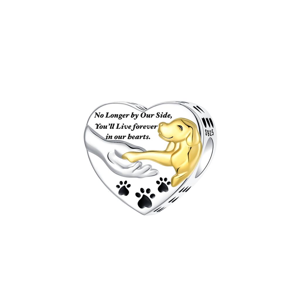 S925 Silver Cute Dog Charms Bead Keychain Animal Puppy Teddy Yorkshire Terrier Crab Paw Whale Rooster Snake Crocodile Jewelry