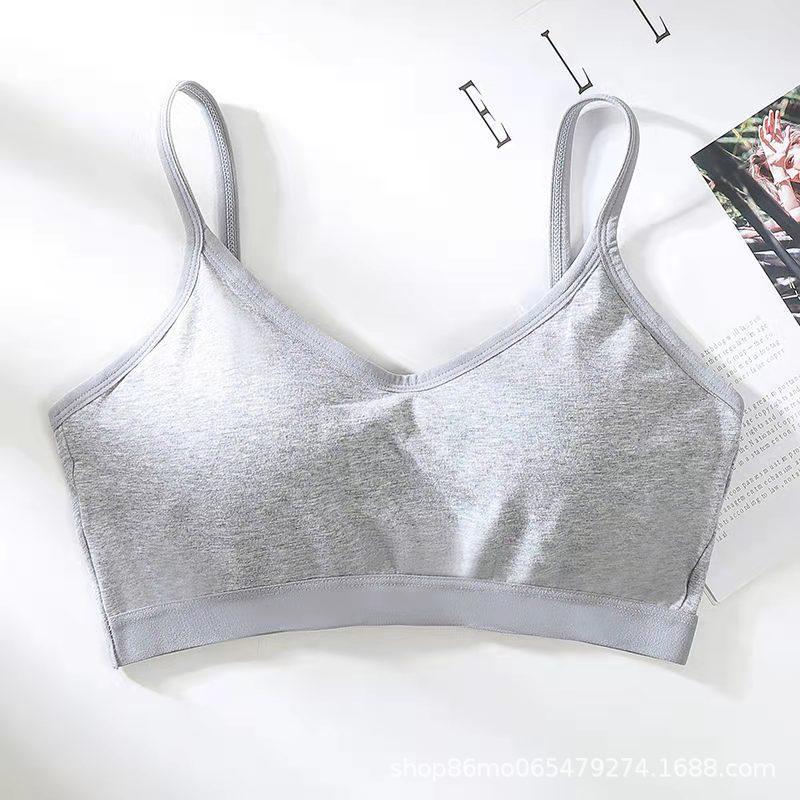 Fixed Cup One-piece Beauty Back Wrapped Chest Tube Top Cotton Gathering Bra Student Sling Sports Vest Girl Underwear