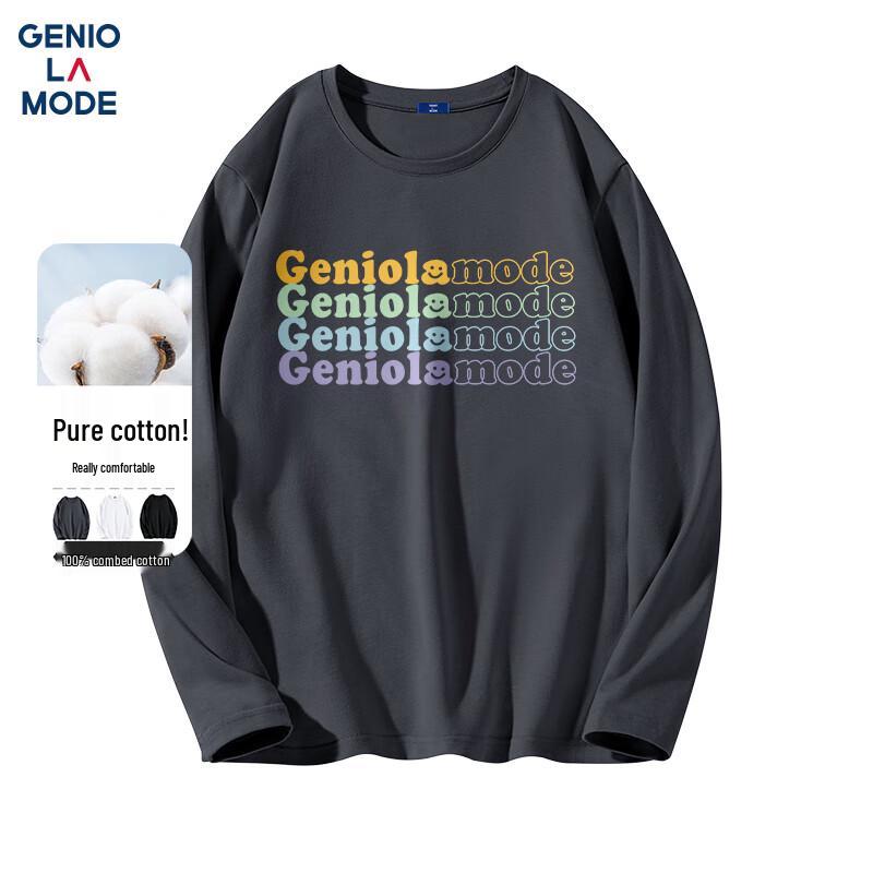 GENIOLAMODE Men s Loose Fit Graphic Long Sleeve T-Shirt 3XL