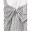 Toddler Baby Girls All-match Cute Bow Plaid Long Sleeve Dress Top & Flared Trousers Set, Kid's Patry Casual Clothes