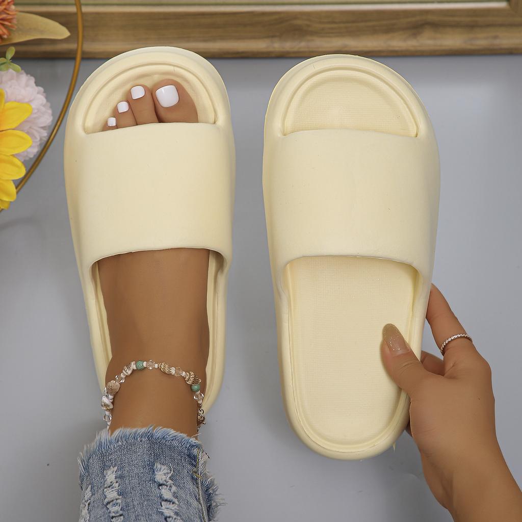 Mute Eva Home Bathroom Slippers Women Flat Heels Lightweight Non Slip Indoor Slides Woman Summer Soft Bottom Beach Flip Flops