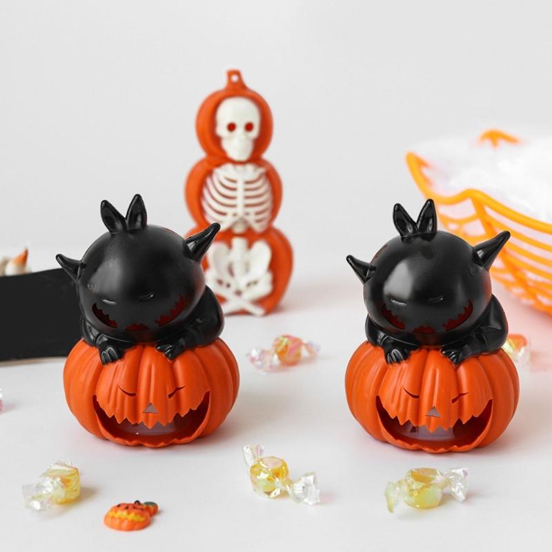 Jacks O Lanterns Light up Halloween Pumpkin Decors Halloween Party Decorations with LED Light for Desk Table Decors
