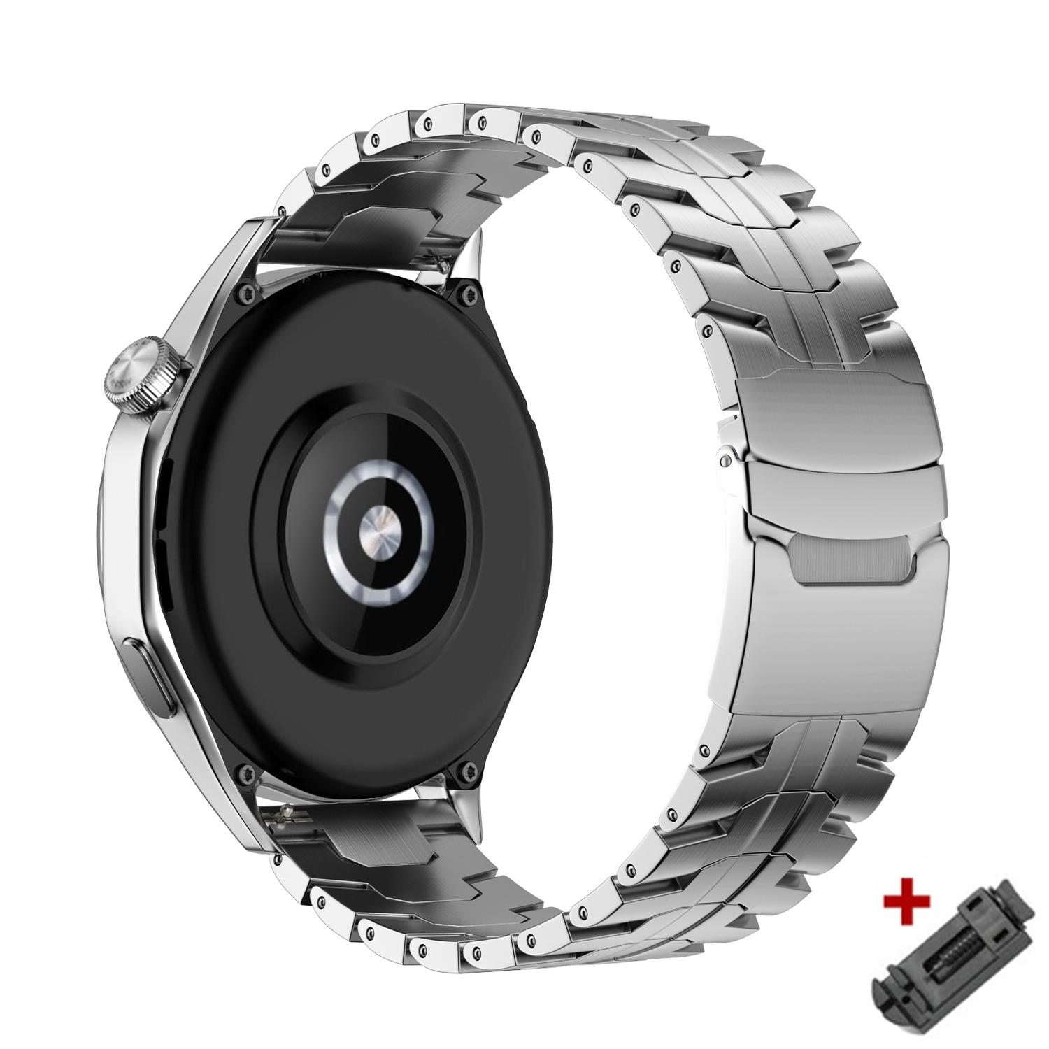 

22mm Stainless Steel Strap For Huawei Watch 4 Pro GT3 Pro GT 4 46mm Ultimate Metal Band For Amazfit GTR 47mm Businesss Bracelet 22mm срібний