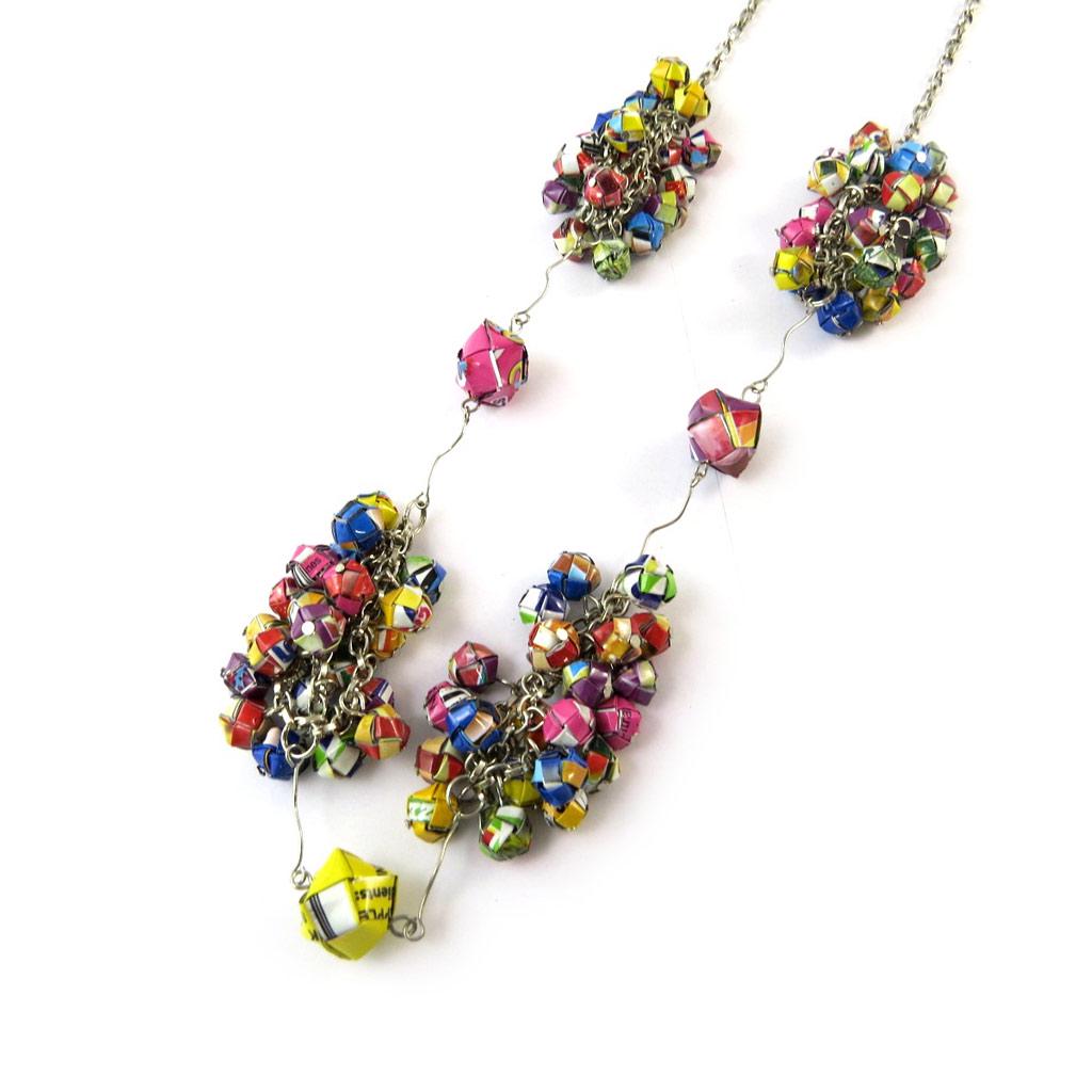 Les Trésors De Lily [N9574] - Multicolored 'New Life' Handmade Leather Long Necklace (handmade)