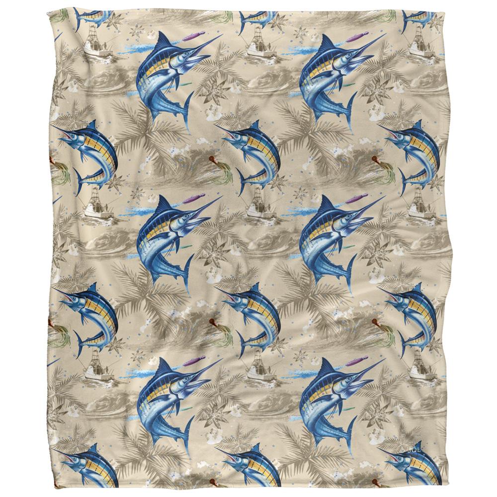 JQ Licensing Jl-Jp-Jq Silky Tiki Flower Fishing Supersoft Blanket