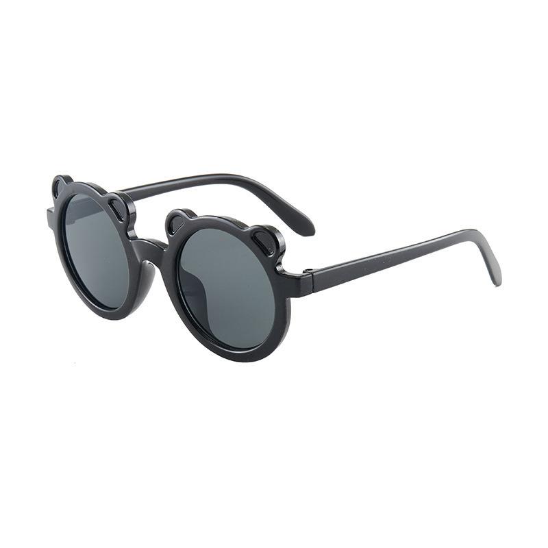 Round Frame Sunglasses with Bear Ear Design Lightweight Durable Frame UV Protection Lens for Outdoor Activities and Sports One Size