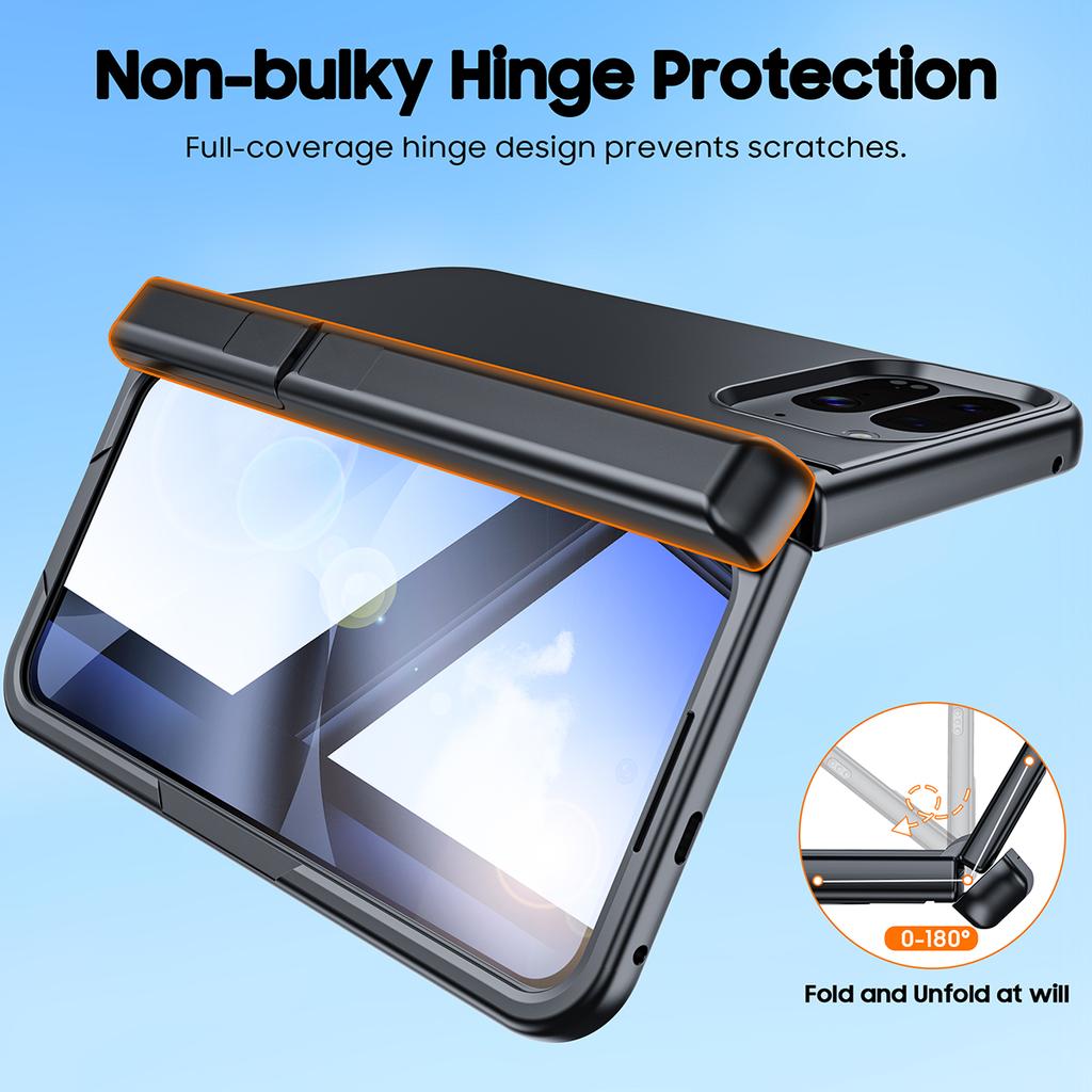 Magnetic for Google Pixel 10 Pro Fold Phone Case with Stand,Fit for Magsafe,Hinge Protection,Built-in Dual Hidden Kickstand,Screen Protector-Black