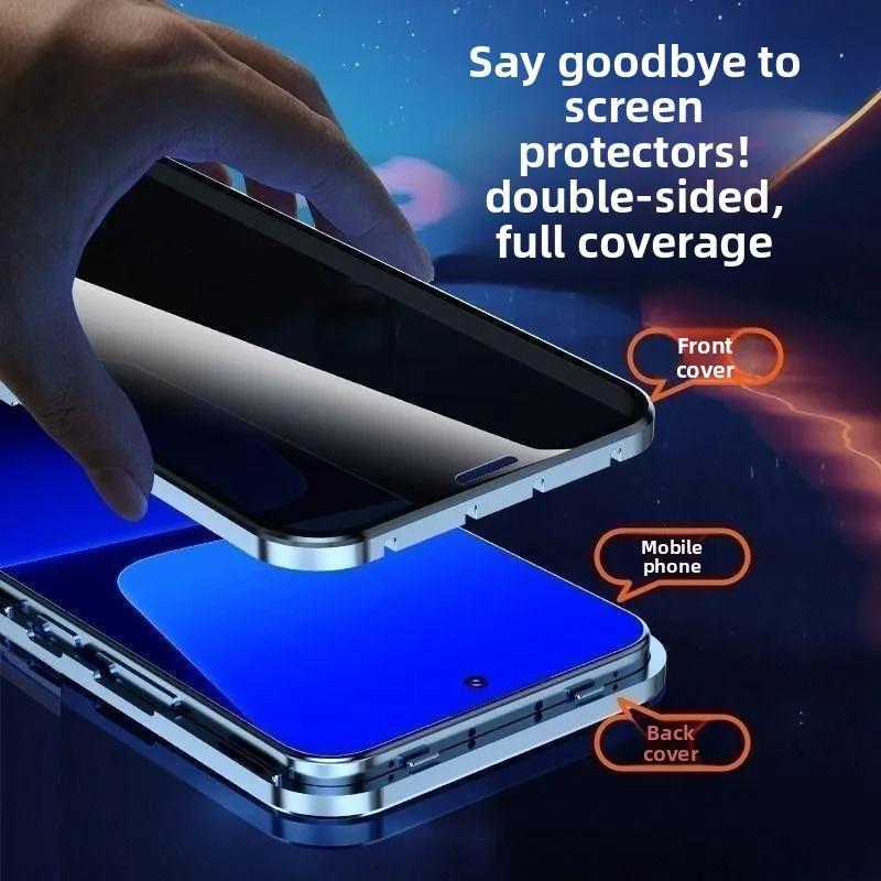 For VIVO X300 Pro Metal Frame 360 Full Protection Case For VIVO X 300 Pro Magnetic Adsorption Double-Sided Tempered Glass Cover