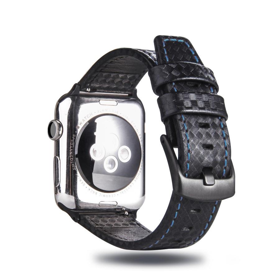 Fashion  Leather Carbon Fiber Strap for Apple Watch 9 8 7 Ultra Buckle Watch Bands for IWatch6 5 4 3SE 40 44 41 45mm 49mm Buckle Band Accessories
