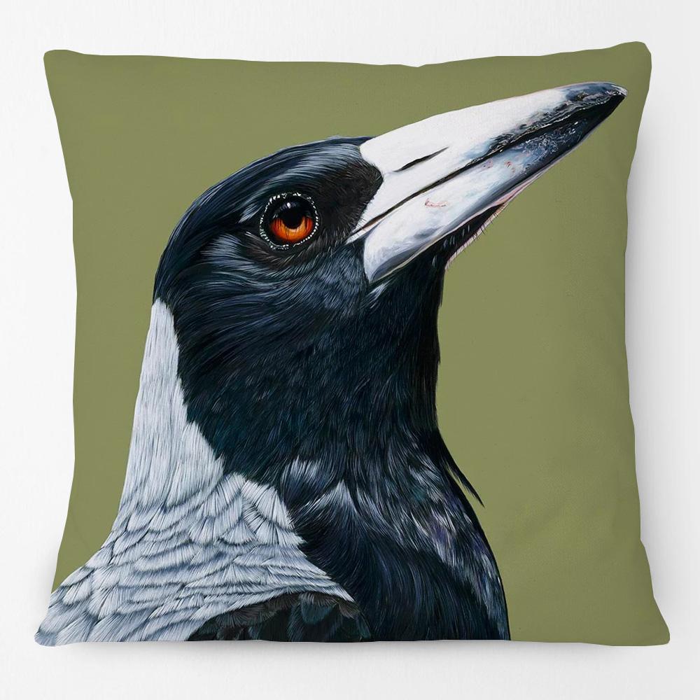 Australia Native Birds Parrots Maggie Black Cockatoo Honeyeater Print Cushion Cover Sofa Decor Pillow Case