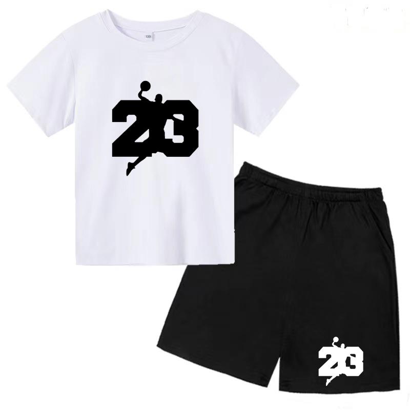 Basketball T-shirt Training Clothes Summer Children's Shirt + Shorts 2-piece Set Girls Boys Sports Casual Charming Top