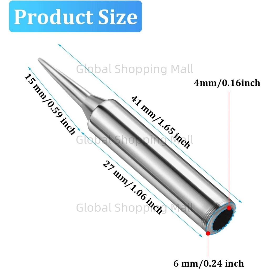 5PCS Soldering Iron Tips 900M-T Solder Tip Replacement Solder Welding Replacement Tip Kit Use Lead-Free Welding Tips Head