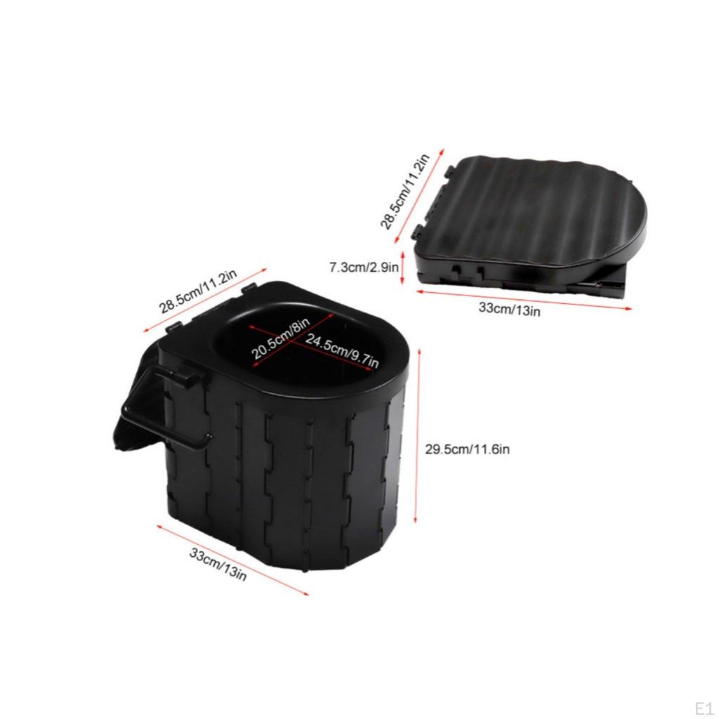 Portable Folding Toilet Compact Foldable Camping Easy to Carry Travel Potty Car Trunk, Road