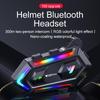 Motocycle  Helmet Headset BT5.3 Stereo, 300M Intercom, 16 RGB Lights, 1000mAh, IPX6 Waterproof, Dual Phone Pairing, Voice Control